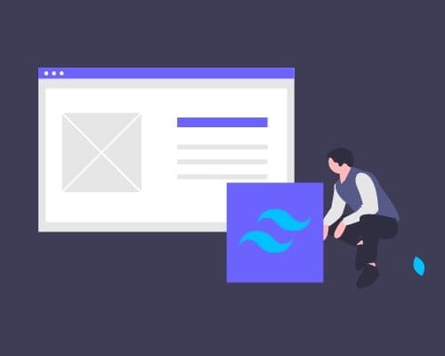 Illustration of a website with tailwind